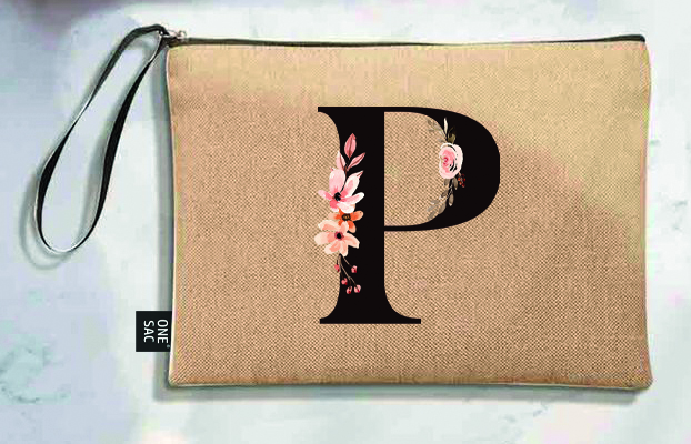 Bolso de mano letra p una pieza (diseño variado) (25×18×1 )